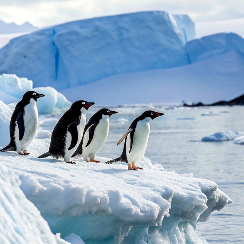 UTAA Tours penguins on iceberg